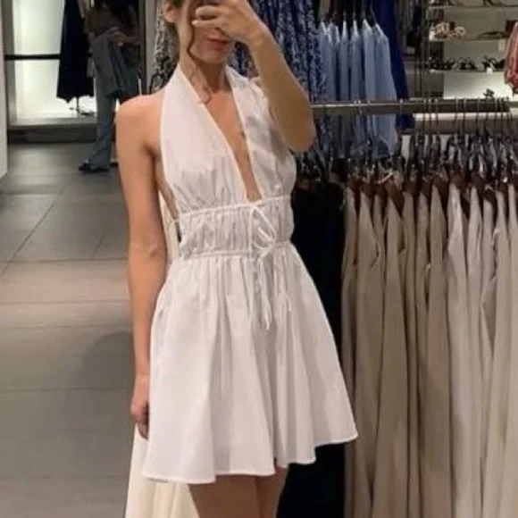 Zara Backless Halter Jumpsuit Dress